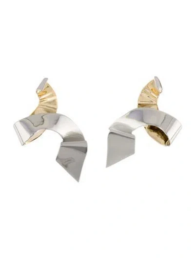 Pre-owned Demarson Two-tone Stud Earrings In Multi