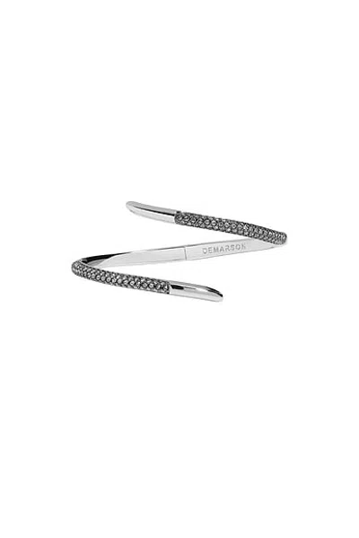 Demarson Vesey Cuff Bracelet In Iridium  Gunmetal  & Crystal