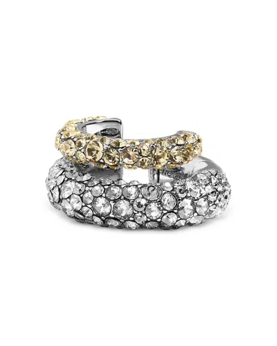 Demarson Vida Pave Double Row Ear Cuff In Silver