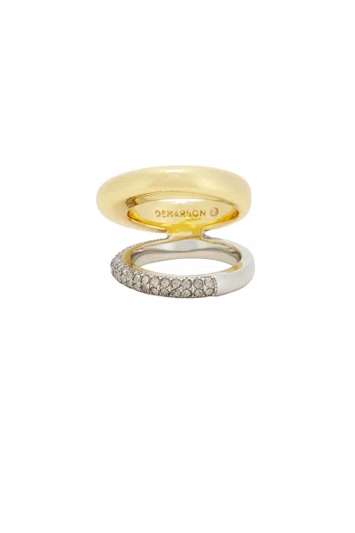 Demarson Vida Pave Ring In Gold  Silver  & Crystal