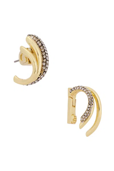 Demarson Whitley Crawler Ear Cuff In Gold  Silver & Crystal