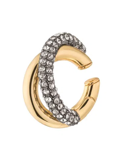 Demarson Women's Axis 12k-gold-plated, Rhodium-plated & Glass Crystal Ear Cuff