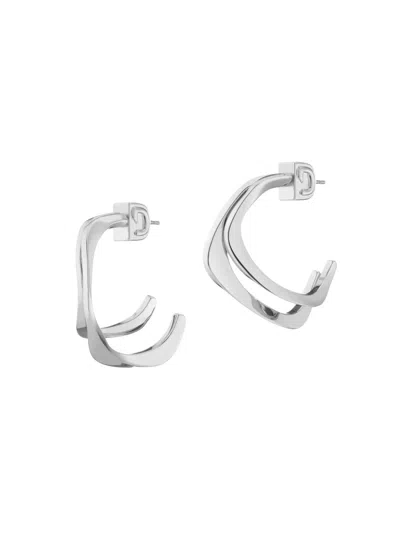 Demarson Women's Sandro Rhodium-plated Hoop Earrings In Silver