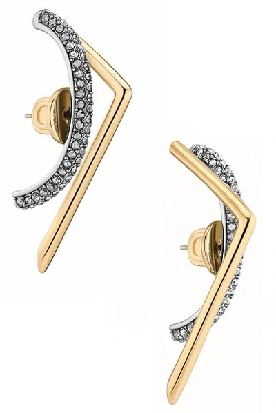 Demarson Zola Earrings In Gold & Pave