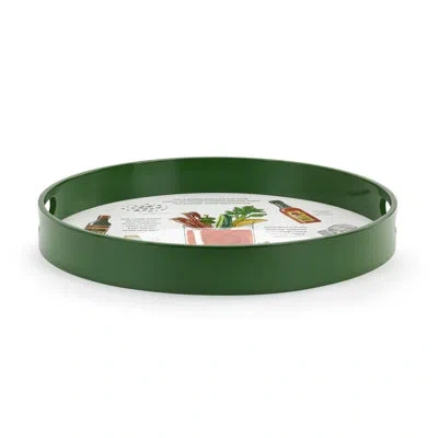 Demdaco Bloody Mary Round Serve Tray - 18in In Green