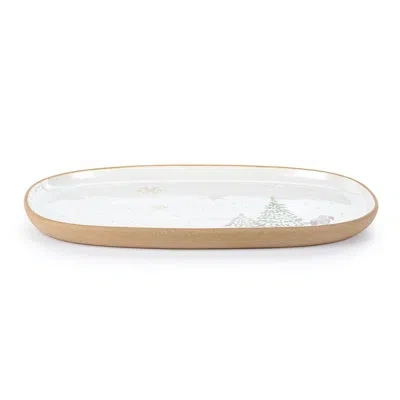 Demdaco Christmas All Around Oval Platter - 15.5x11in In White