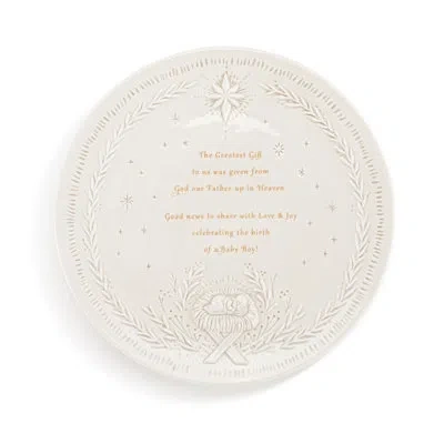 Demdaco Christmas Journey Giving Plate - 10in In White
