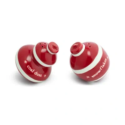 Demdaco Coal Dust & Snowflakes Shaker Set In Red