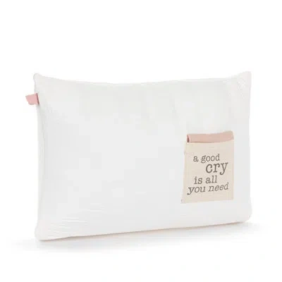 Demdaco Cry Pillow - A Good Cry Is All You Need In White
