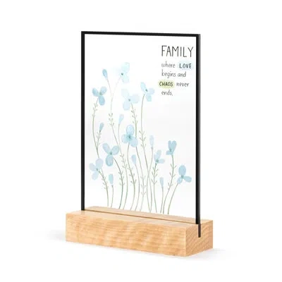 Demdaco Family Love & Chaos Large Suncatcher - 5x7in In Blue;clear