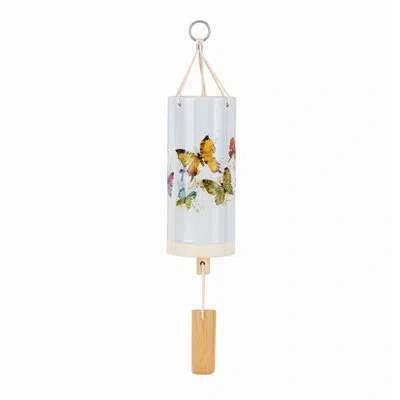 Demdaco Flock Of Butterflies Windchime - 3x7in In Blue;white;yellow
