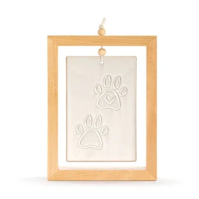 Demdaco Four Paws Inspired Standing Plaque - 5x7in In White