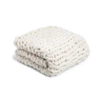 Demdaco Giving Accessories Chunky Knit Blanket In Cream