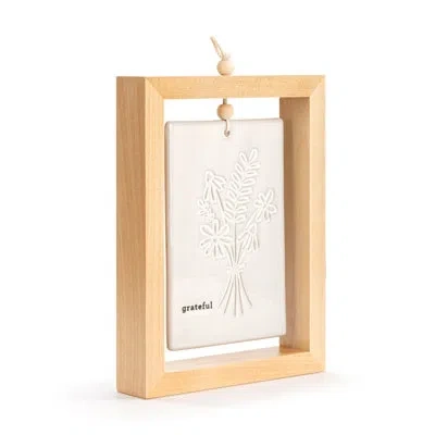 Demdaco Grateful For All Inspired Standing Plaque - 5x7in In White
