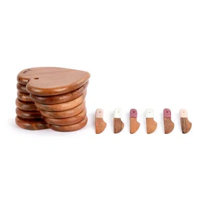 Demdaco Heart Mini Wood Serving Board 6 Assorted - 5.5in In Brown