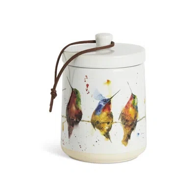 Demdaco Hummers On A Wire Candle With Lid - 7.5oz In White