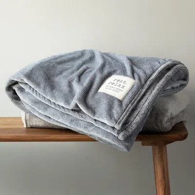 Demdaco Me Time Fleece Throw In Blue