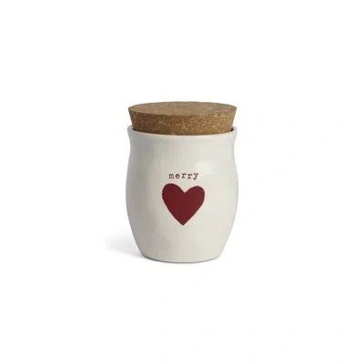 Demdaco Merry Heart Small Candle - 5.25oz In White