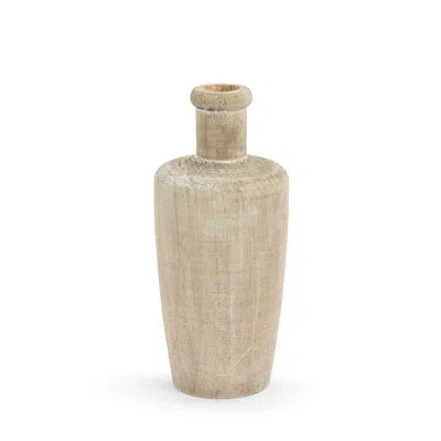 Demdaco Pine Wood Vase - 10in In Beige