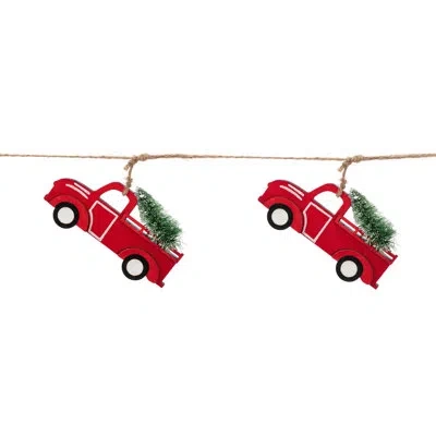 Demdaco Red Wooden Truck Garland - 72in