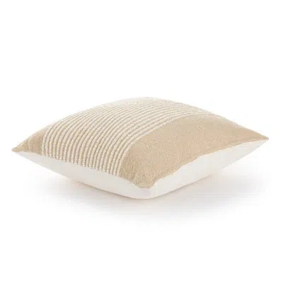 Demdaco Ribbed Woven Pillow 18" In Beige