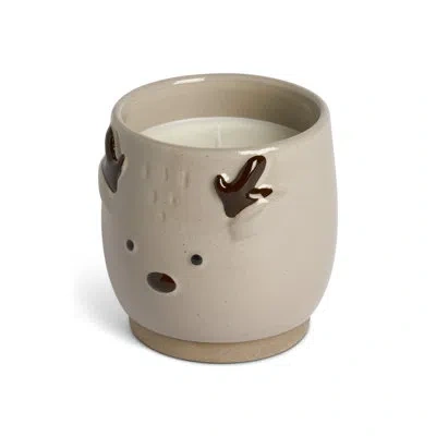 Demdaco Small Ceramic Reindeer Candle - 8oz In Brown