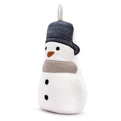 Demdaco Snow Day Snowman Fabric Weighted Floor Stop In Natural