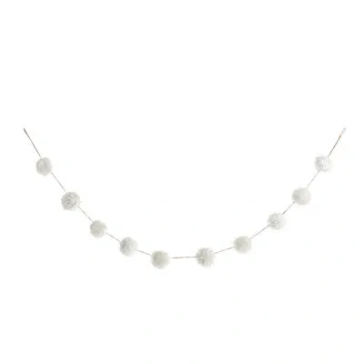 Demdaco Snowball Pom Pom Garland In White