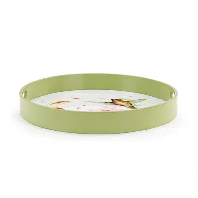 Demdaco Stopping By Round Serve Tray - 18in In White
