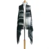Demdaco Striped Trees Photo Scarf Vest Ruana In Black/white In Multi