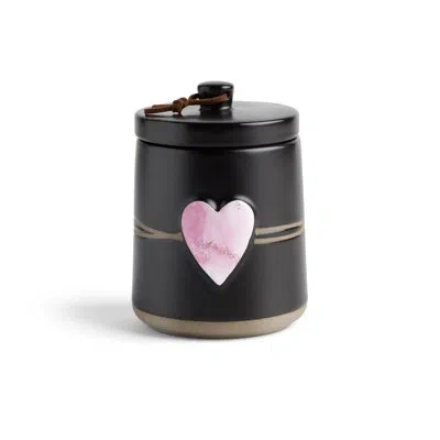Demdaco Strong Beautiful You Art Heart Candle With Lid - 7.5oz In Black