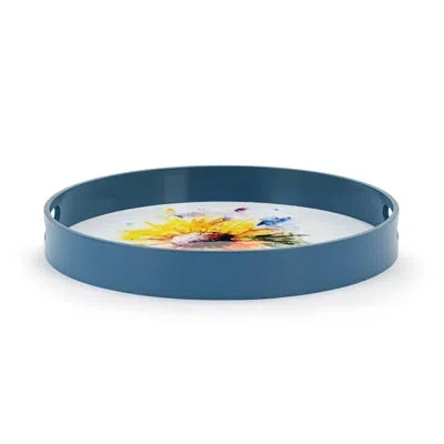 Demdaco Sunflower Round Serve Tray - 18in In White
