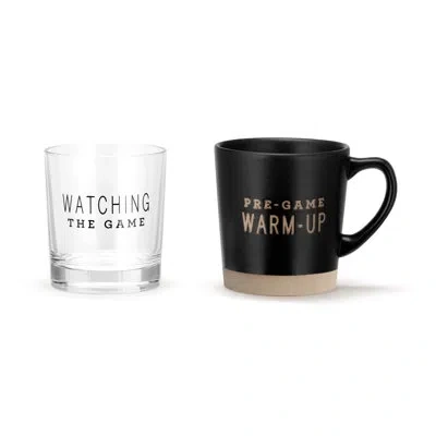 Demdaco The Game - Mug And Rocks Glass Set In Multi