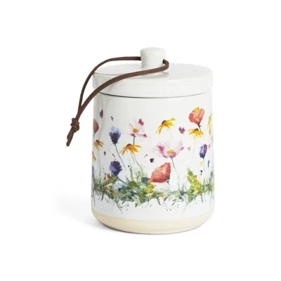 Demdaco Wildflowers Candle With Lid - 7.5oz In White