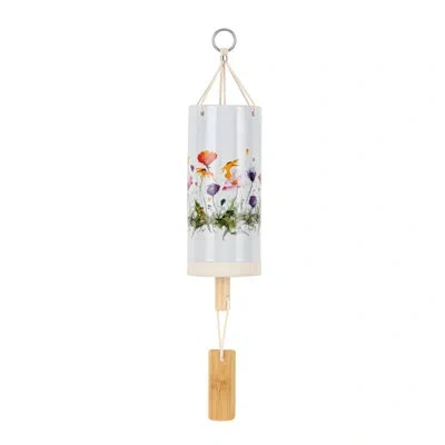 Demdaco Wildflowers Windchime - 3x7in In Blue;white;red