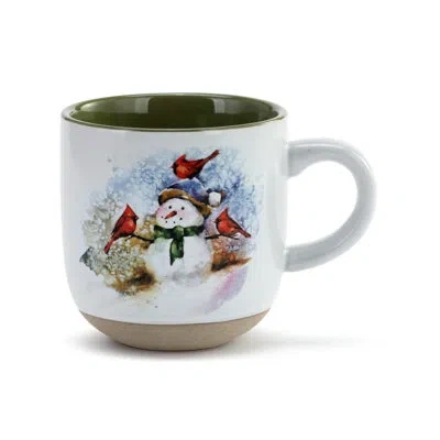 Demdaco Winter Friends Mug And Card Set In Blue;white;red