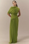 Deme By Gabriella Bloom Mock-neck Maxi Dress In Green