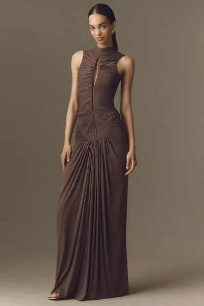 Deme By Gabriella Carrara Maxi Dress In Brown