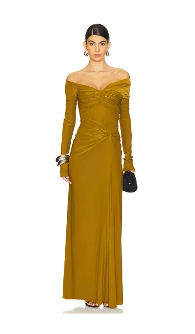 Deme By Gabriella Connie Gown In Olive