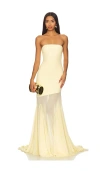 Deme By Gabriella Dahlia Gown In Butter Yellow