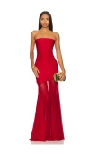 Deme By Gabriella Dahlia Gown In Maroon