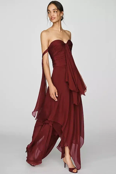 Deme By Gabriella Hera Maxi Dress In Burgundy