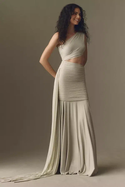 Deme By Gabriella Narcisa Gown In Neutral