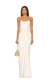Deme By Gabriella Pearl Gown Strapless Maxi Dress In Off White In 오프 화이트