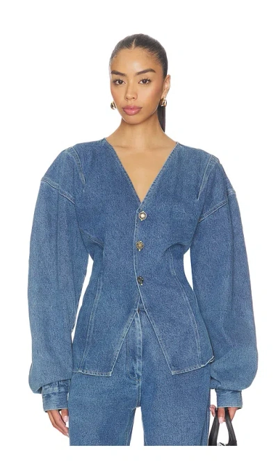 Deme By Gabriella The Lynn Top In Blue