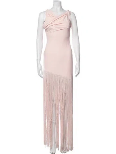 Pre-owned Deme Cowl Neck Long Dress In Pink