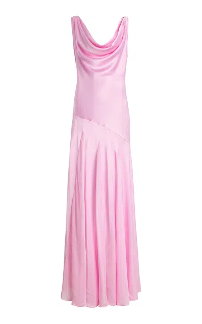 Deme Exclusive Milan Silk Maxi Dress In Pink