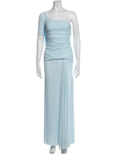 Pre-owned Deme One-shoulder Long Dress In Blue