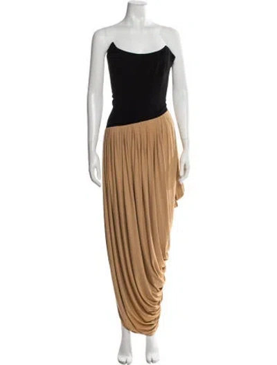 Pre-owned Deme Strapless Long Dress W/ Tags In Brown