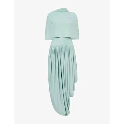 Deme Womens Penelope Draped Stretch-woven Maxi Dress Dirty Mint